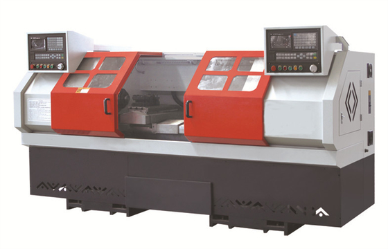 Double spindle CNC lathe Machine , horizontal 2 head threading machine